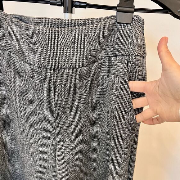 CABI Women’s 3740 Bond Trouser Pant Sz 8L Glen Plaid Grey NWT Side Zip Wide Leg - Picture 4 of 14